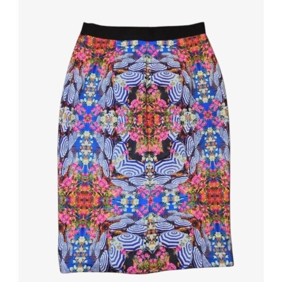 Milly Abstract Print Pencil Skirt M Multicolor Bodycon Summer Colorful EUC - Picture 1 of 6